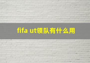 fifa ut领队有什么用